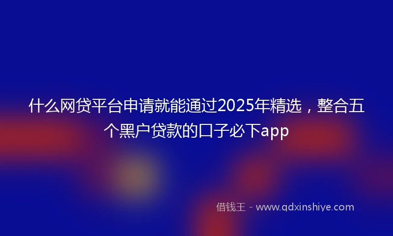 什么网贷平台申请就能通过2025年精选，整合五个黑户贷款的口子必下app