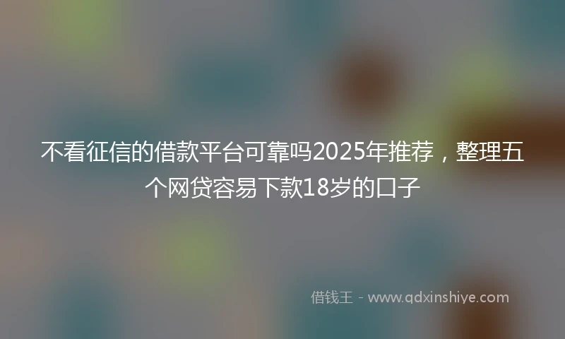 不看征信的借款平台可靠吗2025年推荐，整理五个网贷容易下款18岁的口子