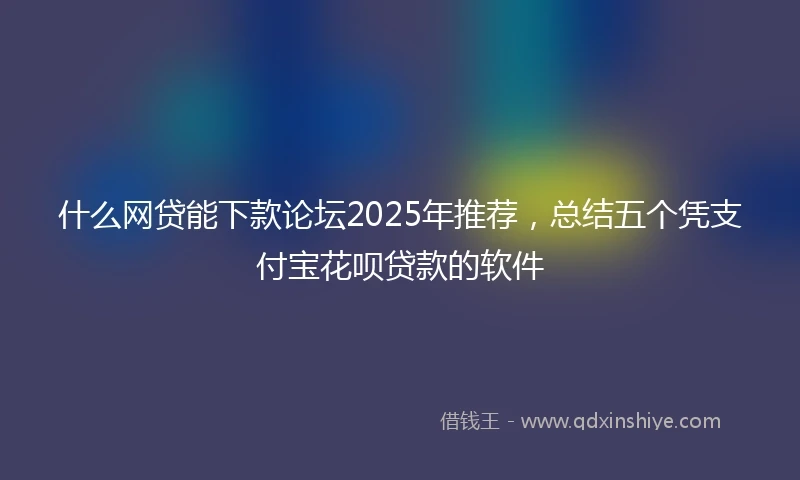 什么网贷能下款论坛2025年推荐，总结五个凭支付宝花呗贷款的软件