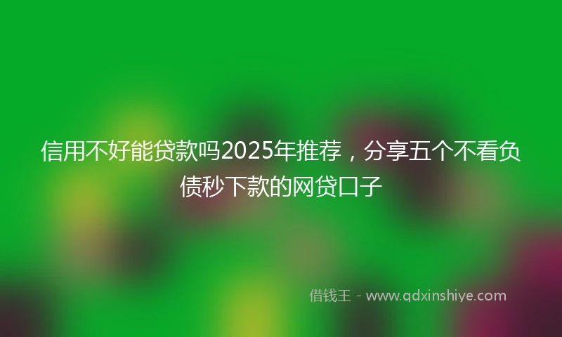 信用不好能贷款吗2025年推荐，分享五个不看负债秒下款的网贷口子