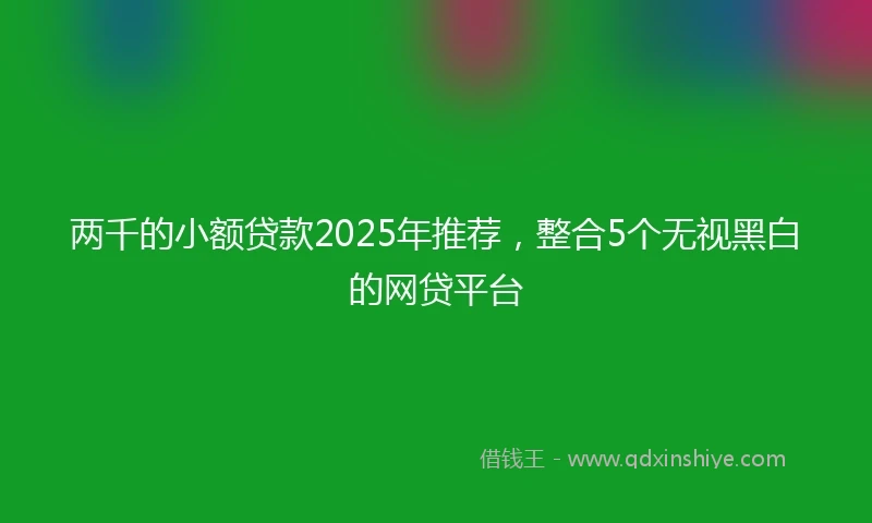 两千的小额贷款2025年推荐，整合5个无视黑白的网贷平台