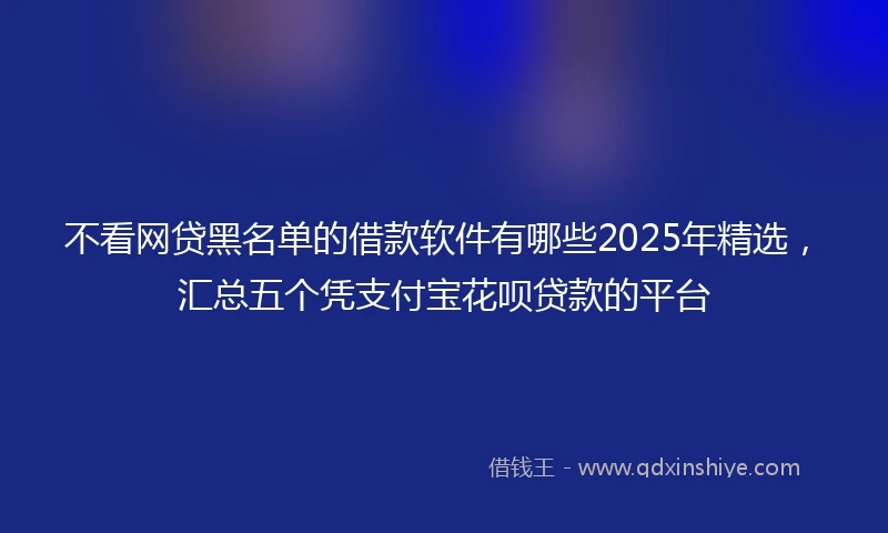 不看网贷黑名单的借款软件有哪些2025年精选，汇总五个凭支付宝花呗贷款的平台