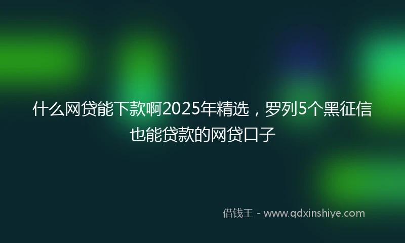 什么网贷能下款啊2025年精选，罗列5个黑征信也能贷款的网贷口子