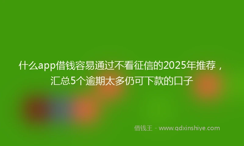 什么app借钱容易通过不看征信的2025年推荐，汇总5个逾期太多仍可下款的口子
