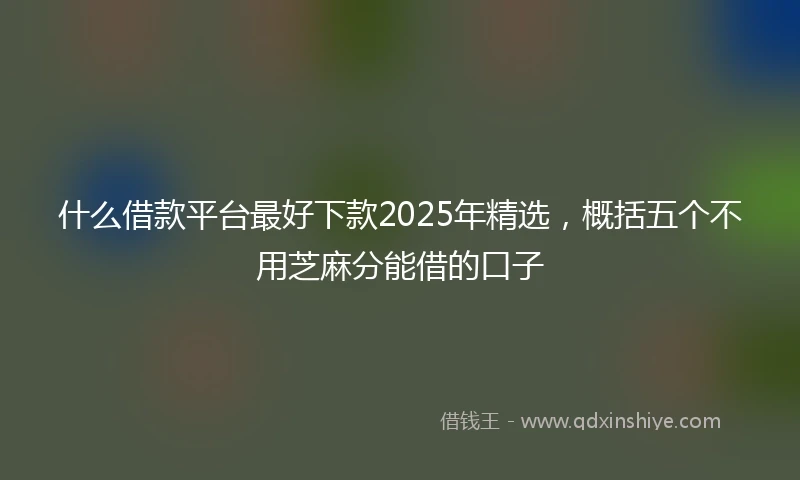 什么借款平台最好下款2025年精选，概括五个不用芝麻分能借的口子