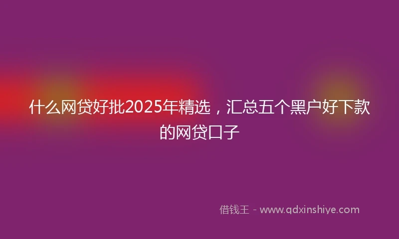 什么网贷好批2025年精选，汇总五个黑户好下款的网贷口子