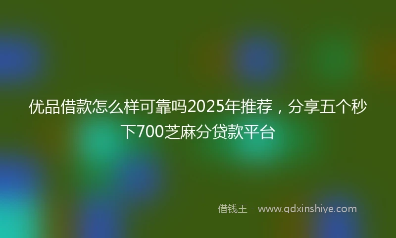 优品借款怎么样可靠吗2025年推荐，分享五个秒下700芝麻分贷款平台