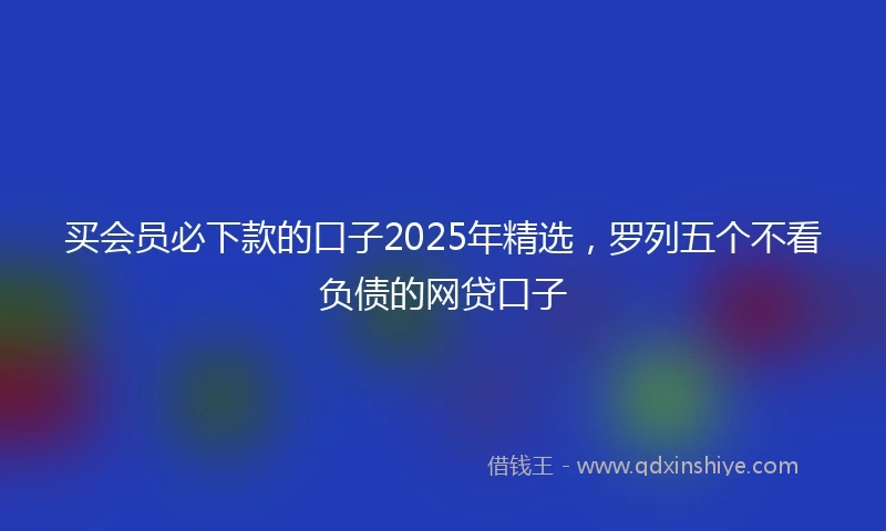 买会员必下款的口子2025年精选，罗列五个不看负债的网贷口子