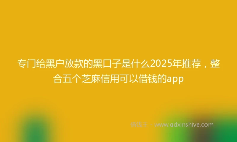 专门给黑户放款的黑口子是什么2025年推荐，整合五个芝麻信用可以借钱的app