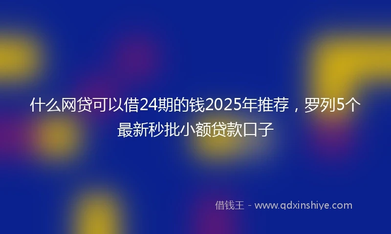 什么网贷可以借24期的钱2025年推荐，罗列5个最新秒批小额贷款口子