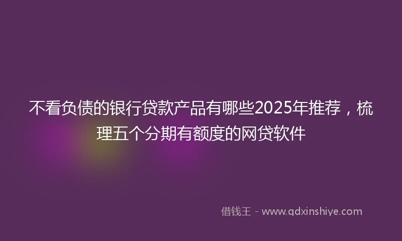 不看负债的银行贷款产品有哪些2025年推荐，梳理五个分期有额度的网贷软件