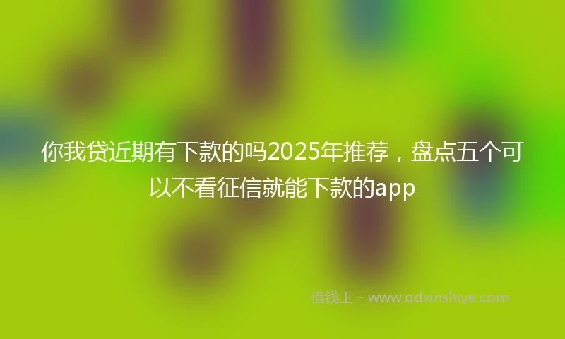 你我贷近期有下款的吗2025年推荐，盘点五个可以不看征信就能下款的app