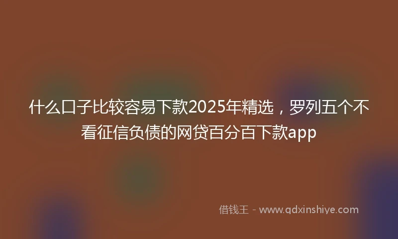 什么口子比较容易下款2025年精选，罗列五个不看征信负债的网贷百分百下款app
