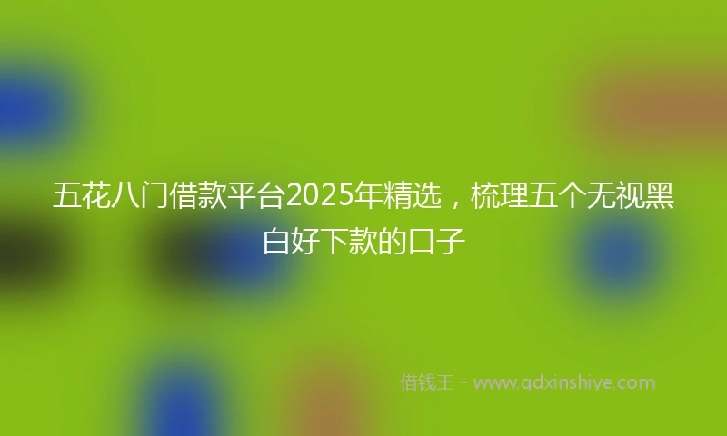 五花八门借款平台2025年精选，梳理五个无视黑白好下款的口子