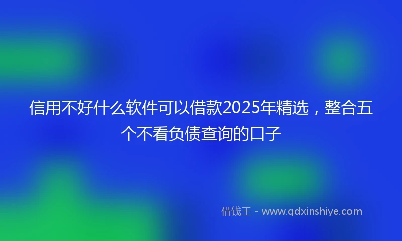 信用不好什么软件可以借款2025年精选，整合五个不看负债查询的口子