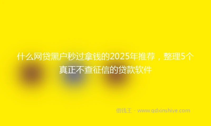 什么网贷黑户秒过拿钱的2025年推荐，整理5个真正不查征信的贷款软件