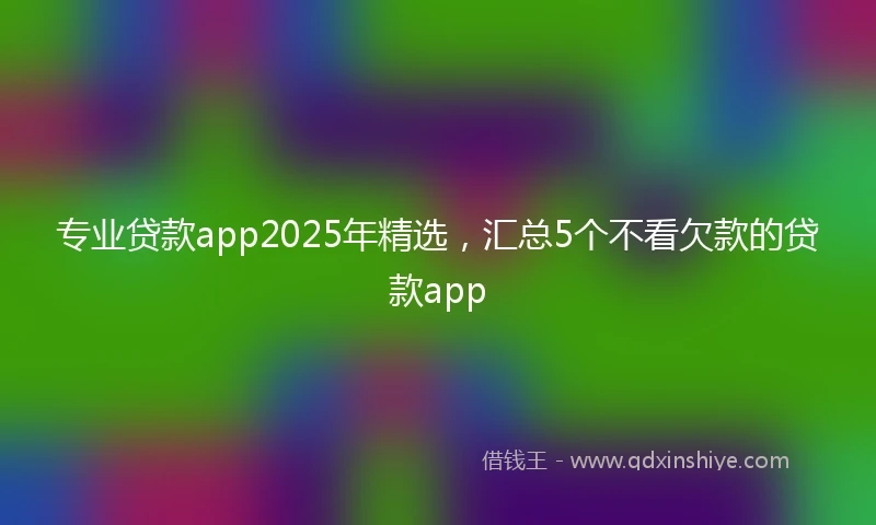 专业贷款app2025年精选，汇总5个不看欠款的贷款app