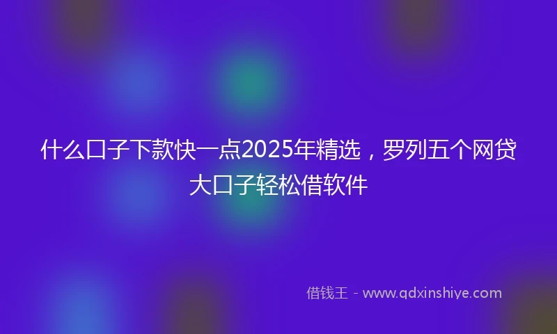 什么口子下款快一点2025年精选，罗列五个网贷大口子轻松借软件
