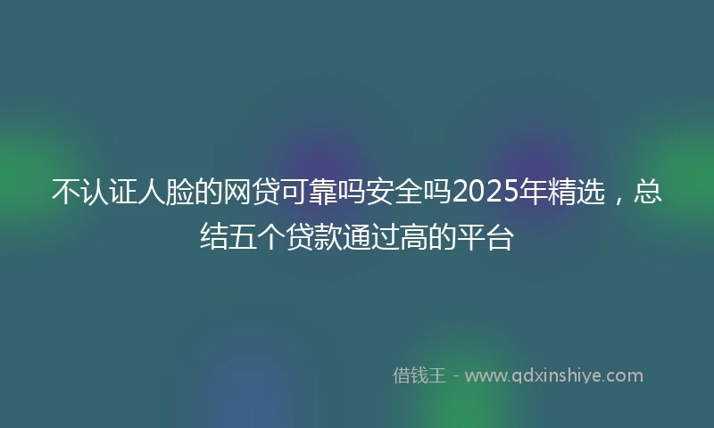 不认证人脸的网贷可靠吗安全吗2025年精选，总结五个贷款通过高的平台