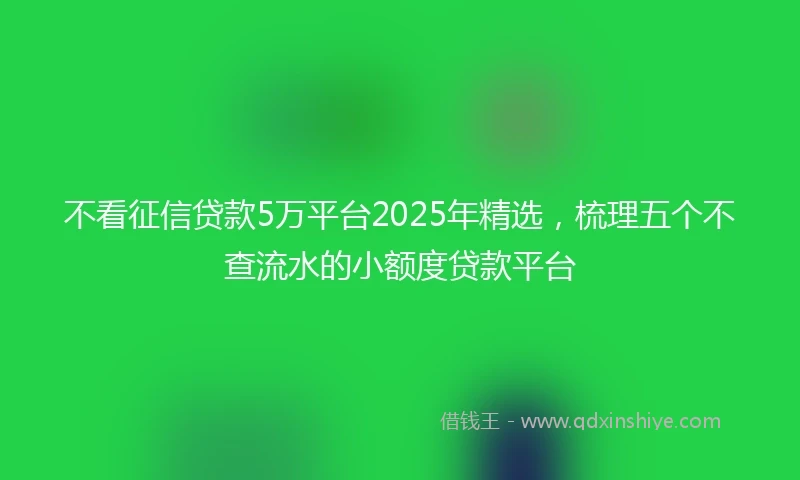 不看征信贷款5万平台2025年精选，梳理五个不查流水的小额度贷款平台