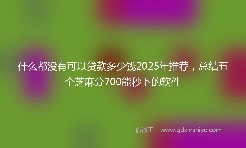什么都没有可以贷款多少钱2025年推荐，总结五个芝麻分700能秒下的软件