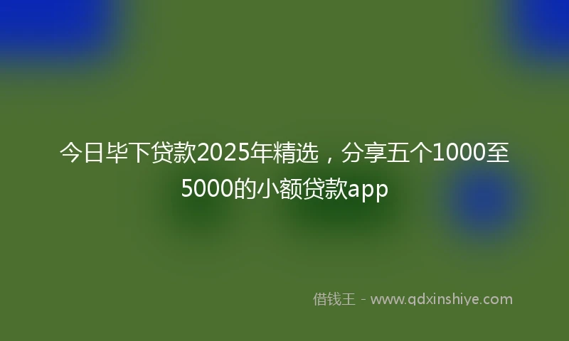 今日毕下贷款2025年精选，分享五个1000至5000的小额贷款app