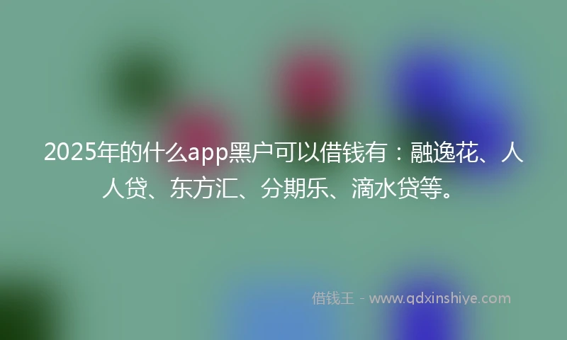 2025年的什么app黑户可以借钱有：融逸花、人人贷、东方汇、分期乐、滴水贷等。