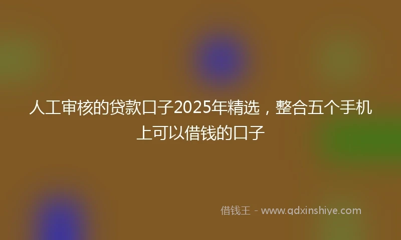人工审核的贷款口子2025年精选，整合五个手机上可以借钱的口子