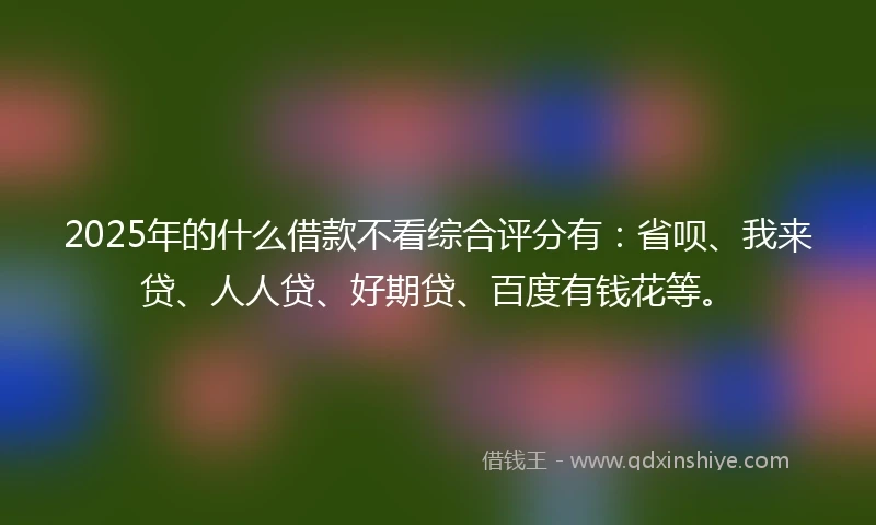 2025年的什么借款不看综合评分有：省呗、我来贷、人人贷、好期贷、百度有钱花等。