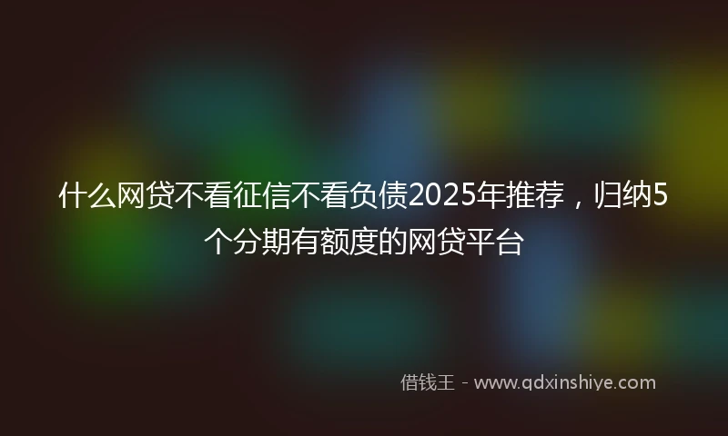什么网贷不看征信不看负债2025年推荐，归纳5个分期有额度的网贷平台