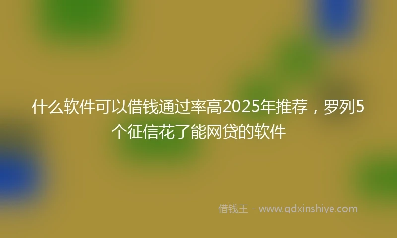 什么软件可以借钱通过率高2025年推荐，罗列5个征信花了能网贷的软件