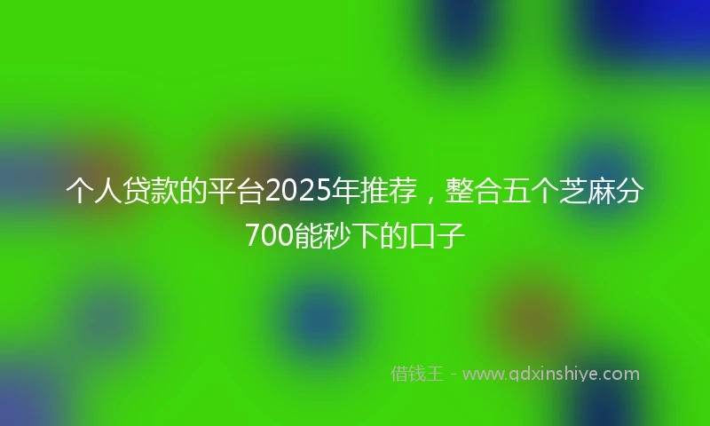 个人贷款的平台2025年推荐，整合五个芝麻分700能秒下的口子