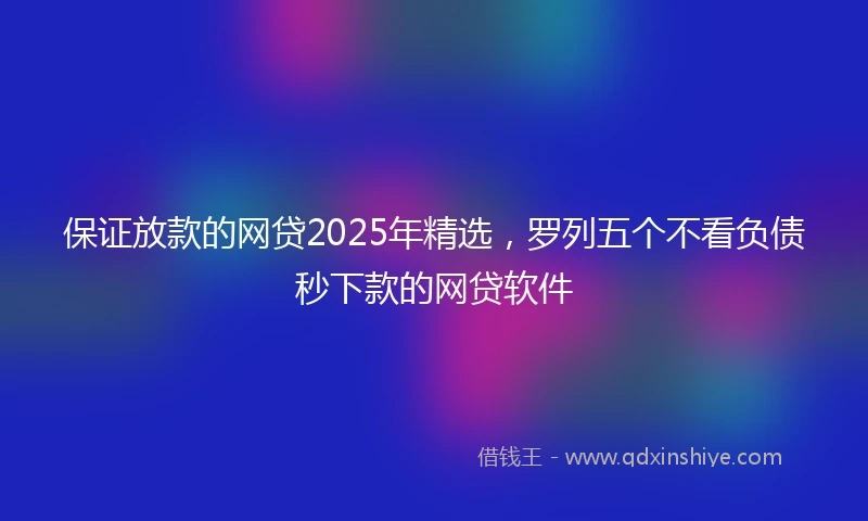 保证放款的网贷2025年精选，罗列五个不看负债秒下款的网贷软件