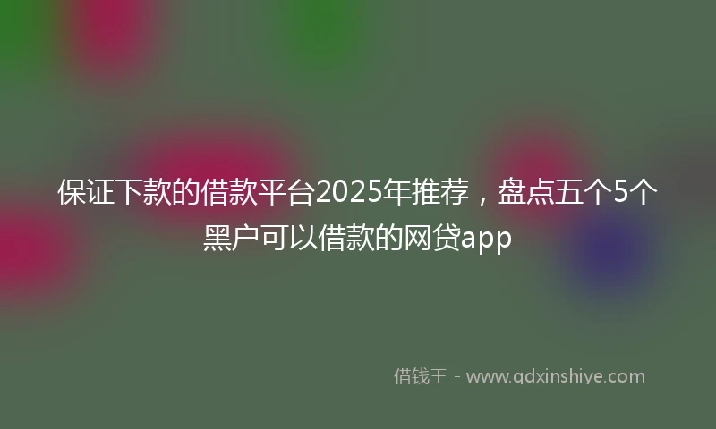 保证下款的借款平台2025年推荐，盘点五个5个黑户可以借款的网贷app