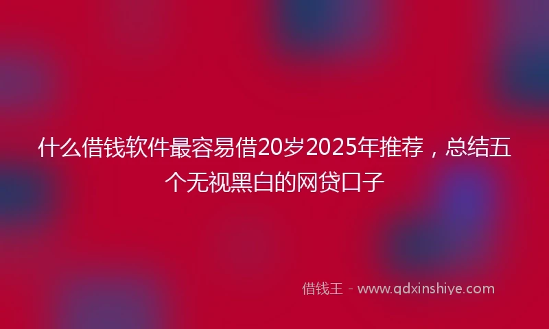 什么借钱软件最容易借20岁2025年推荐，总结五个无视黑白的网贷口子