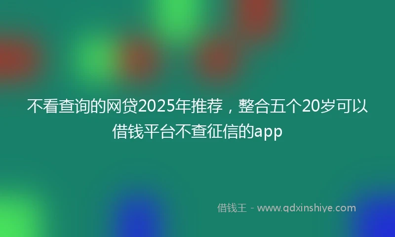 不看查询的网贷2025年推荐，整合五个20岁可以借钱平台不查征信的app