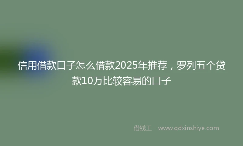 信用借款口子怎么借款2025年推荐,罗列五个贷款10万比较容易的口子