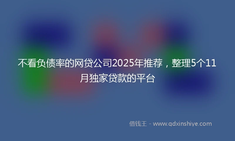 不看负债率的网贷公司2025年推荐，整理5个11月独家贷款的平台