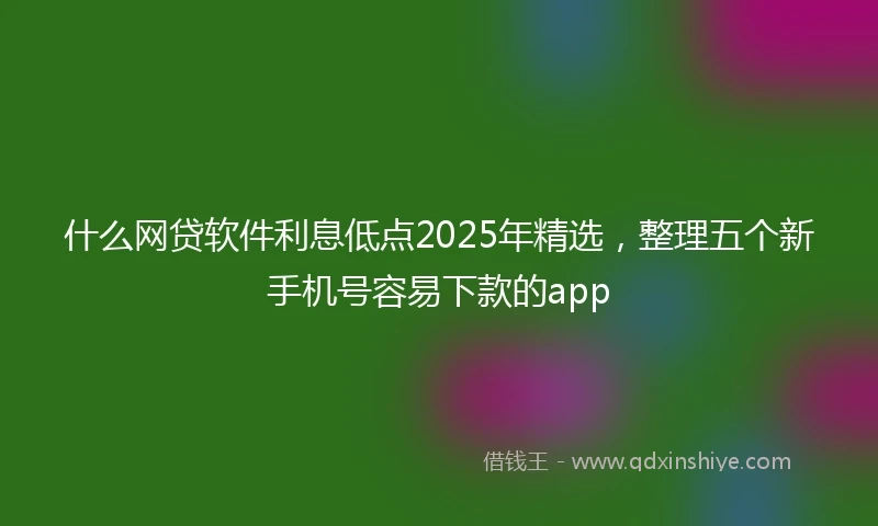 什么网贷软件利息低点2025年精选，整理五个新手机号容易下款的app