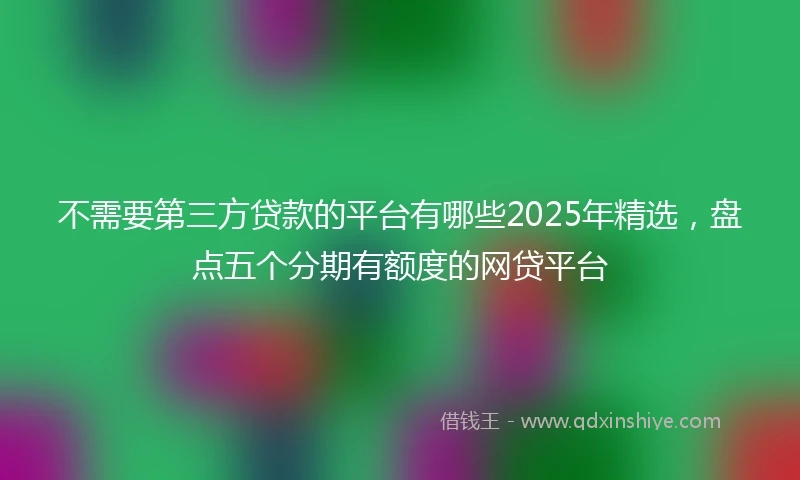 不需要第三方贷款的平台有哪些2025年精选，盘点五个分期有额度的网贷平台
