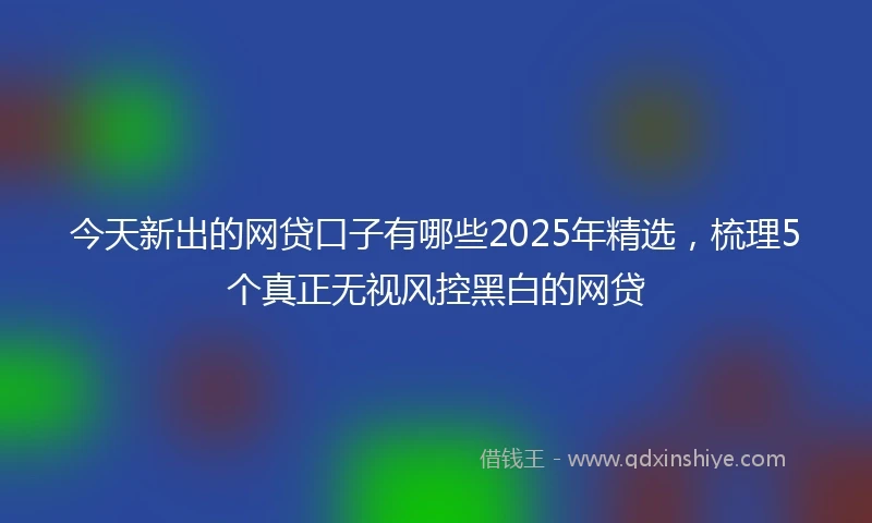 今天新出的网贷口子有哪些2025年精选，梳理5个真正无视风控黑白的网贷