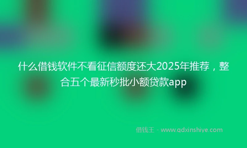 什么借钱软件不看征信额度还大2025年推荐，整合五个最新秒批小额贷款app