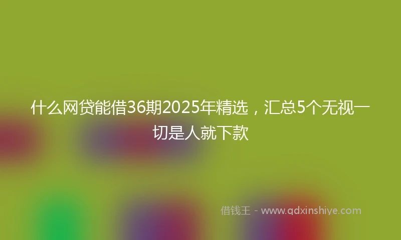 什么网贷能借36期2025年精选，汇总5个无视一切是人就下款