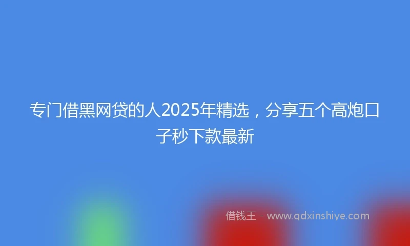 专门借黑网贷的人2025年精选，分享五个高炮口子秒下款最新