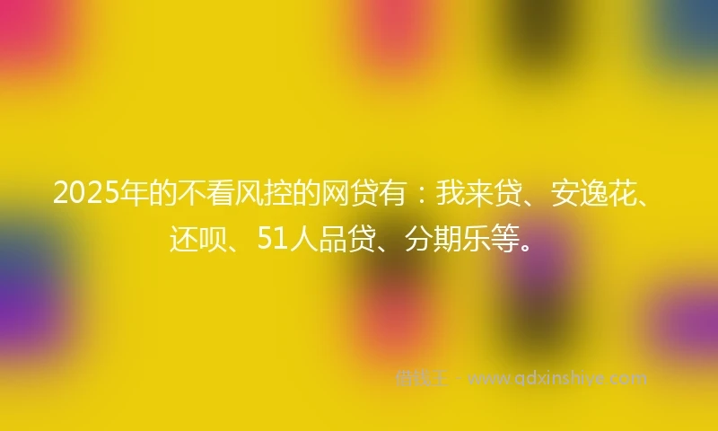 2025年的不看风控的网贷有：我来贷、安逸花、还呗、51人品贷、分期乐等。