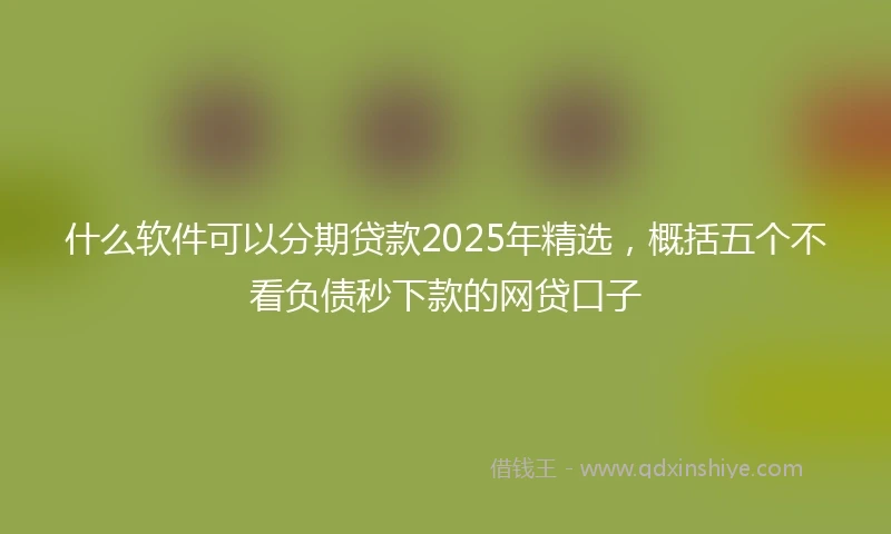 什么软件可以分期贷款2025年精选，概括五个不看负债秒下款的网贷口子