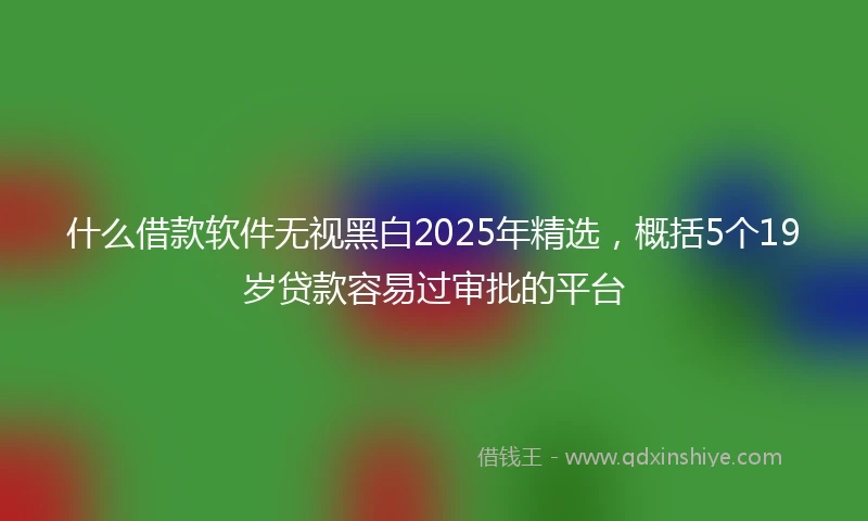 什么借款软件无视黑白2025年精选，概括5个19岁贷款容易过审批的平台