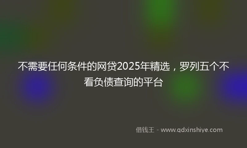 不需要任何条件的网贷2025年精选，罗列五个不看负债查询的平台