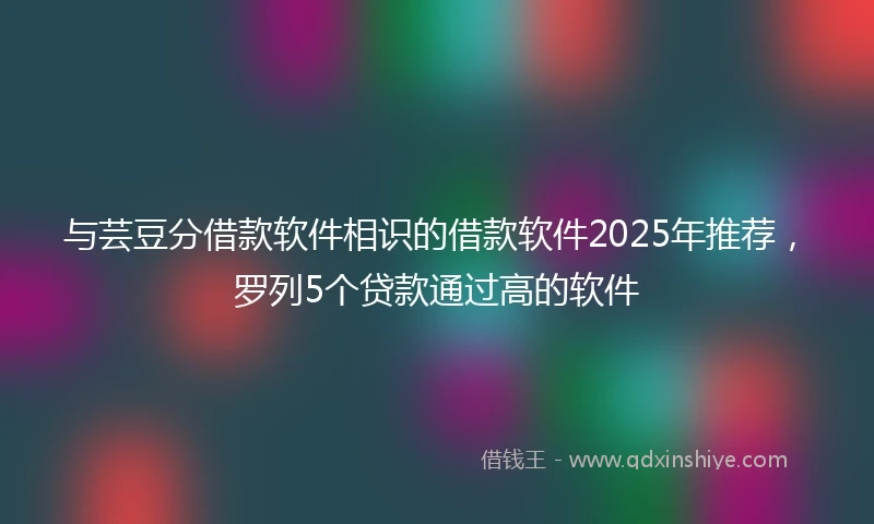 与芸豆分借款软件相识的借款软件2025年推荐，罗列5个贷款通过高的软件