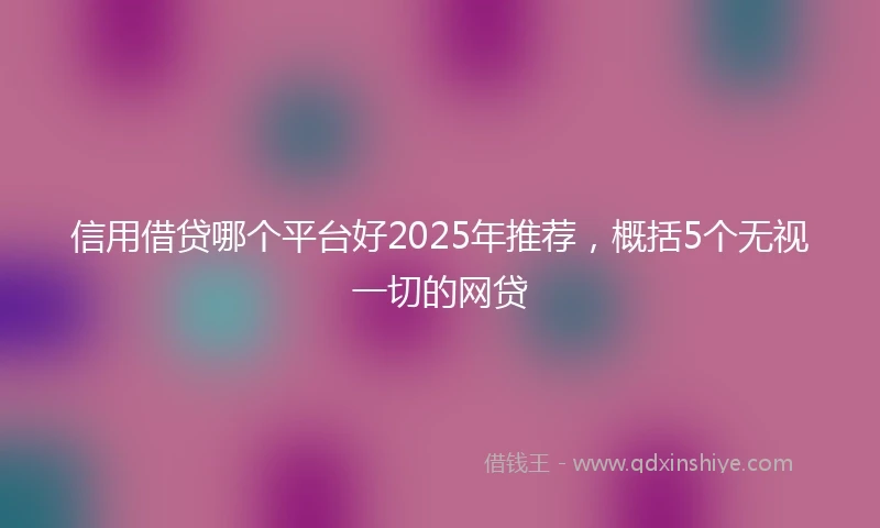 信用借贷哪个平台好2025年推荐，概括5个无视一切的网贷